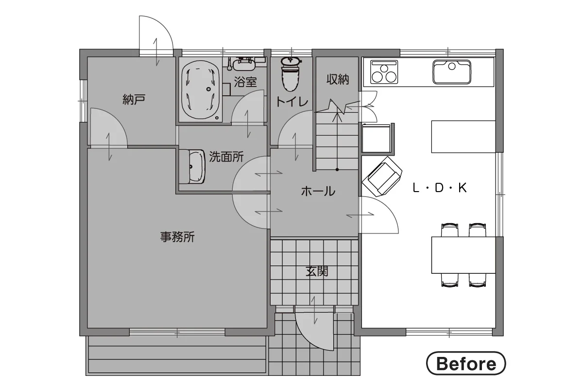 一部屋断熱リノベ Before図面