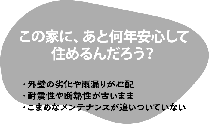 この家に、あと何年安心して住めるんだろう？