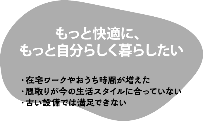 もっと快適に、もっと自分らしく暮らしたい
