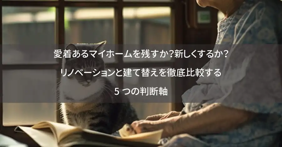 愛着あるマイホームを残すか？新しくするか？リノベーションと建て替えを徹底比較する5つの判断軸